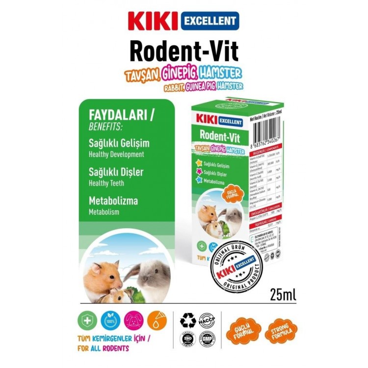 KİKİ Excellent Kemirgen Rodent-Vit Vitamin Desteği 25 ml